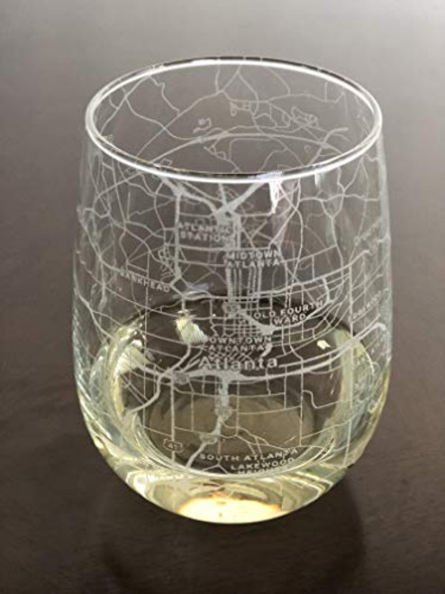 Stemless 17oz Wine Glass Urban City Map Atlanta Georgia Stemless 17oz Wine Glass Urban City Map Atlanta Georgia
