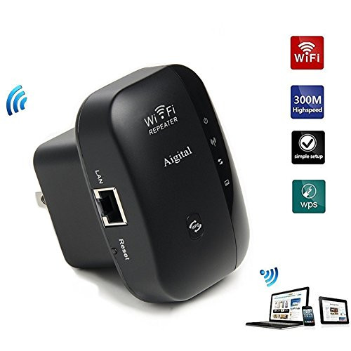 WiFi Extender Booster 300Mbps, Wireless Repeater Portable Build in Access Point(AP)/Repeater Mode Min Router, Plug & Play, Ethernet Port, WPS Button,Complies with 802.11 b/g/n -360° Fully Coverage