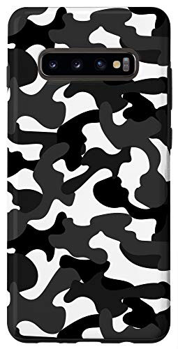 Galaxy S10Plus Army Camo - Grey, Black and White e Military Camouflage Case
