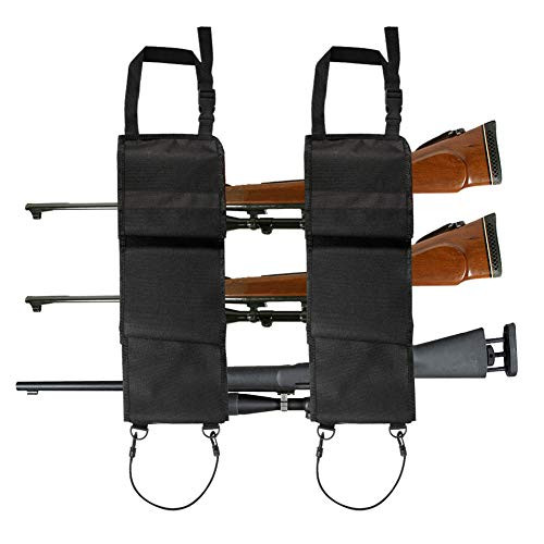 Aokin Car Seat Back Gun Rack Hunting Gun Sling Shotgun Rifle Gun Holsters Pistols Organizer with Pockets, Black