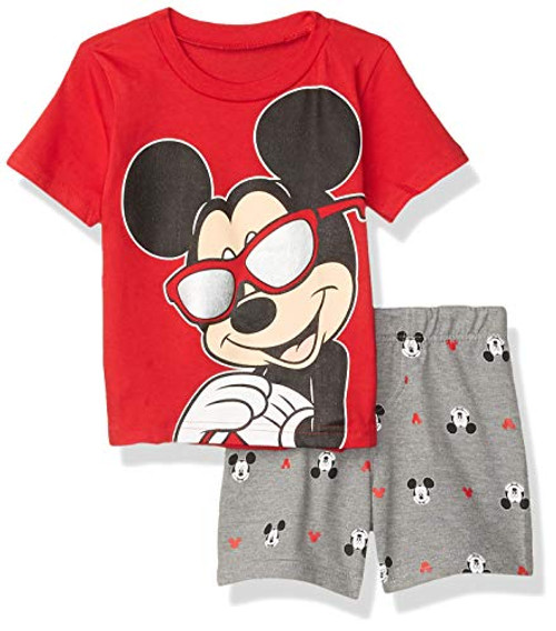 Disney Mickey Mouse Toddler Boys T-Shirt and French Terry Shorts Set 4T Red Disney Mickey Mouse Toddler Boys T-Shirt and French Terry Shorts Set 4T Red