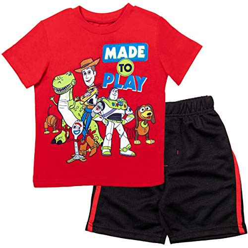 Disney Pixar Toy Story Baby Boys Short Sleeve T-Shirt  and  Shorts Set Red/Black 18 Months