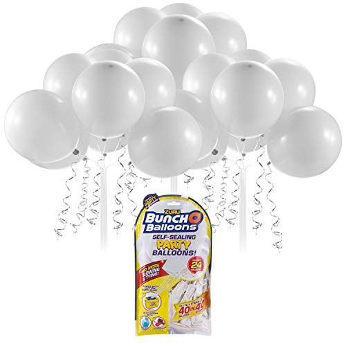 Bunch O Balloons Self-Sealing Latex Party Balloons (24 x White 11in Balloons) by ZURU