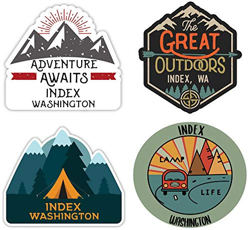 Index Washington Souvenir 4-Inch Each Vinyl Decal Sticker 4-Pack Index Washington Souvenir 4-Inch Each Vinyl Decal Sticker 4-Pack