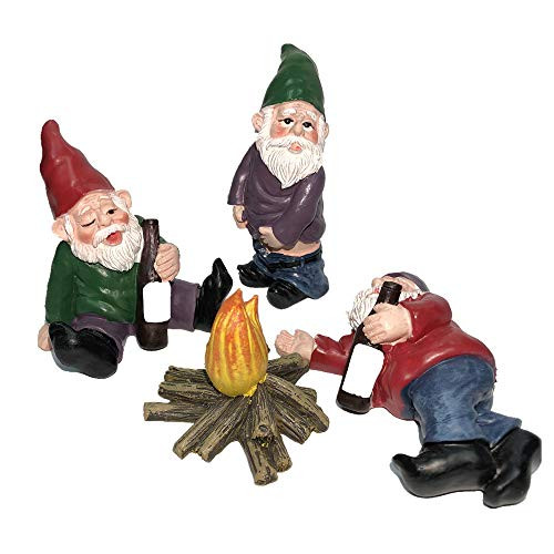 4pcs Fairy Garden Accessories Decorations Collectible Figurines Miniature Gardening Gnomes Figurines Ornaments My Little Friend Gnome Drunk Gnome Kit Mini Gnomes Fairy Garden Set Dwarfs Statue