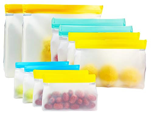 Reusable Freezer Bags? reusable Storage Bags ? reusable silicone food Bag,BPA FREE ?Microwave,Dishwasher Safe?for Marinate Food and Fruit Cereal Sandwich Snack ?10 Pack ? Reusable Freezer Bags? reusable Storage Bags ? reusable silicone food Bag,BPA FREE ?Microwave,Dishwasher Safe?for Marinate Food and Fruit Cereal Sandwich Snack ?10 Pack ?