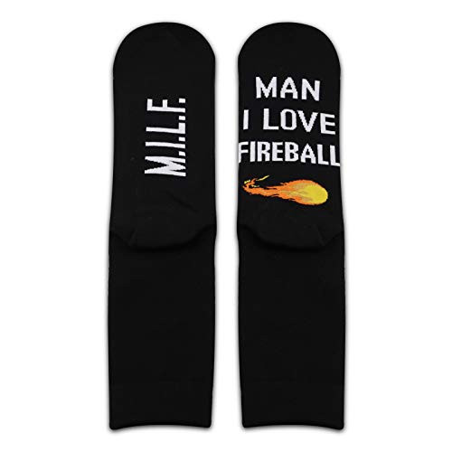 TSOTMO 2 Pairs M.I.L.F Man I Love Fireball Socks (Fireball BLK)