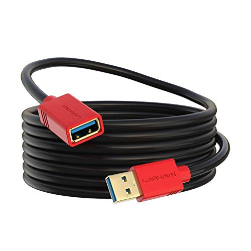 Short USB Extension Cable 1ft, Larxavn USB3.0 Extension Cable USB Male to Female Extension Extender Cord Fast Data Transfer Compatible with Hard Drive, Keyboard, Mouse, USB Flash Drive,Printer