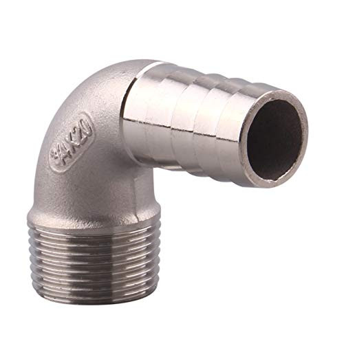 DERNORD 3/4" Hose Barb x 3/4" Male NPT Stainless Steel 90 Degree Elbow- Home Brew Pipe Fitting DERNORD 3/4" Hose Barb x 3/4" Male NPT Stainless Steel 90 Degree Elbow- Home Brew Pipe Fitting