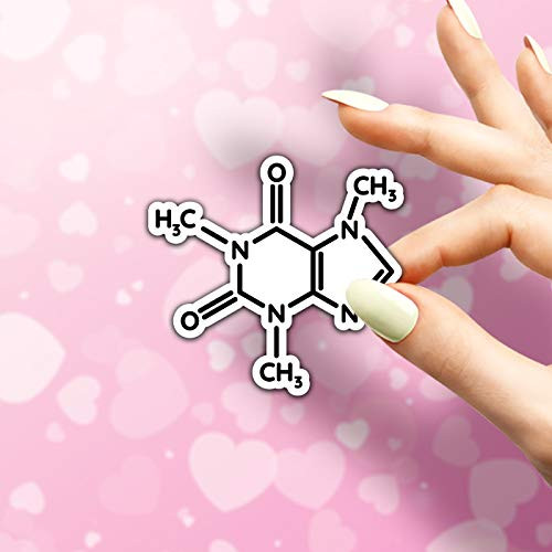 Caffeine Molecule - (2") Vinyl Decal, Aesthetic Stickers, Cute Stickers, Car Bumper Stickers, Laptop Decal, Tablet Skins, Waterbottle Stickers, Hydroflask Sticker