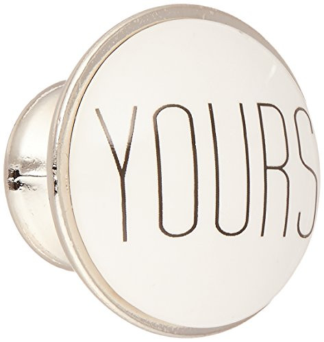 Abbott Collection White and Black Yours Drawer knob.