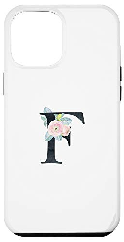 iPhone 12 Pro Max Modern Watercolor Florals Letter F Blue Pink White AAN008f Case