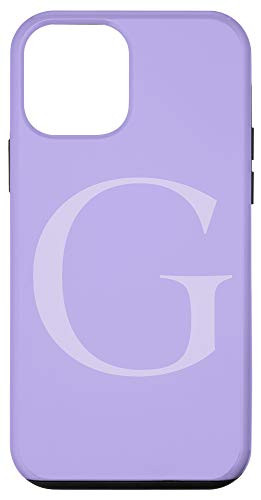 iPhone 12 mini Lavender Gray Letter G Initial Monogram Light Purple Lilac Case