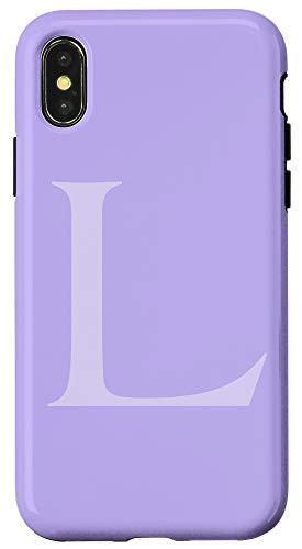 iPhone X/XS Lavender Gray Letter L Initial Monogram Light Purple Lilac Case