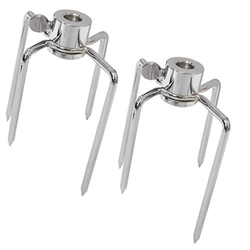 GRILLJOB Stainless Steel 304 Grill Rotisserie Meat Forks Set(1-Pair)- Fits 5/16" Square and 3/8" Round Hexagon Spit Rods
