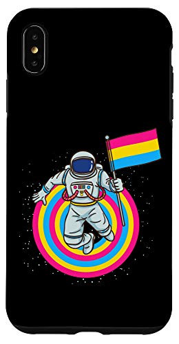 iPhone XS Max Pansexual Astronaut With Pan Pride Flag Case