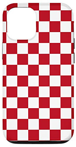 iPhone 12/12 Pro Checkerboard, Red and White Checkered, Checker Board Case
