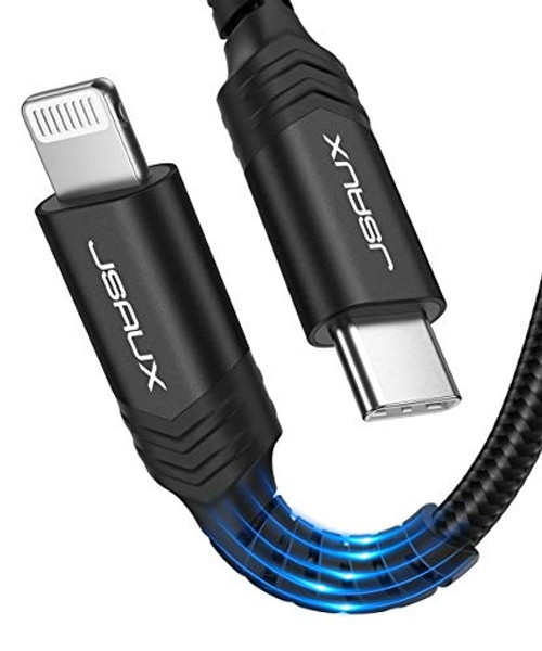 USB C to Lightning Cable 6FT, JSAUX -Apple MFi Certified- iPhone 12 Charging Cable Lightning to Type C Charger Cord Compatible with iPhone 12/12 Mini/12 Pro/11 Pro Max/X/XS/XR/8, iPad 8th 2020-Black