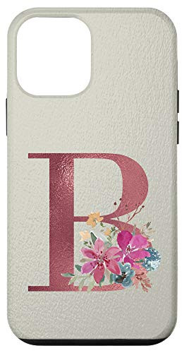 iPhone 12 mini Initial B Monogram Illustrated Floral Watercolor Art Phone Case