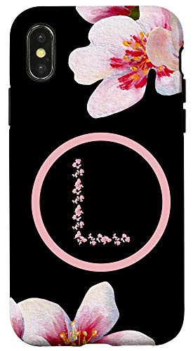 iPhone X/XS Letter L Personalized Initial L Cherry Blossoms Floral Gift Case