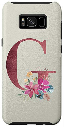 Galaxy S8Plus Initial G Monogram Illustrated Floral Watercolor Art Phone Case