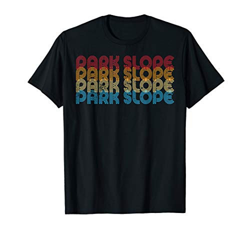Park Slope, Brooklyn Typographic Repeated Color Text T-Shirt