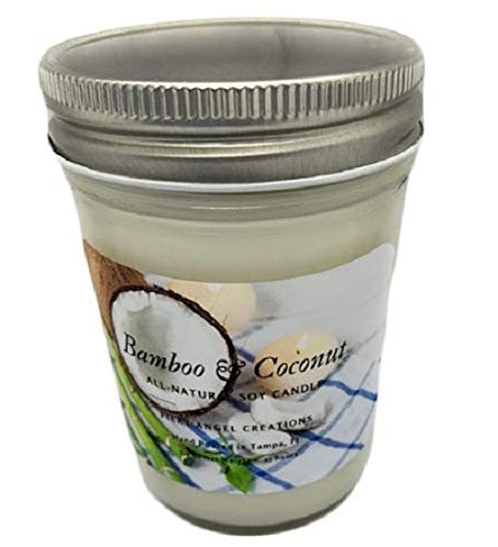 Bamboo  and  Coconut Candle - Fiery Angel Creations Handmade Scented -Soy Wax Candle