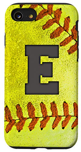 iPhone SE (2020) / 7 / 8 Softball Phone Case with letter E Softball Player Name Gift Case