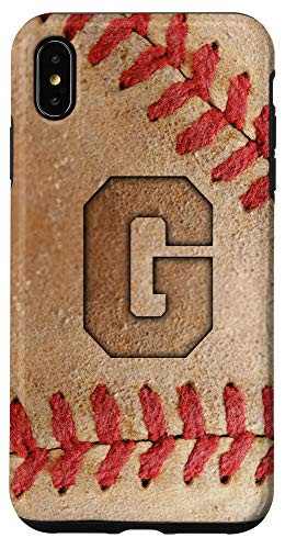 iPhone XS Max Baseball Phone Case with letter G Baseball Player Name Gift Case