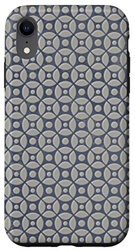 iPhone XR Geometric Vintage Retro Circle pattern Grey White Case