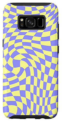 Galaxy S8 Crazy Checkers Purple Checkered Board Yellow Girly Phone Case