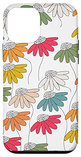 iPhone 12 mini Garden Flowers Florals Pink  and  Green Orange White Pattern Case