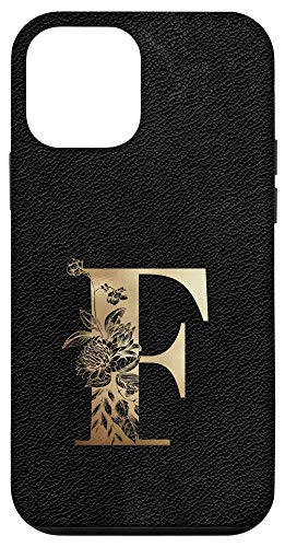 iPhone 12 mini Initial F Monogram Vintage Floral Stencil Phone Case