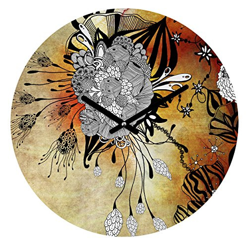 Deny Designs Iveta Abolina Floral Midnight 12-inch Round Clock