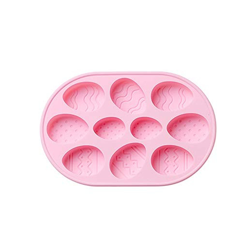 Silicone Molds Non-stick Chocolate Candy Molds Silicone Baking Molds,Easter Egg Shape Cake Baking Mold DIY Chocolate Bakeware Pan for Fondant, Cake, Cookie, Soap, Easter Egg Mold DIY Tools (Pink)