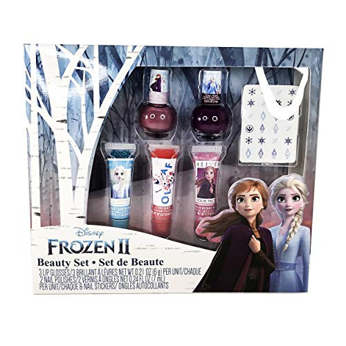 Taste Beauty Disney Frozen II Lip and Nail Beauty Set with Flavored Lip Gloss, Scented Nail Polish  and  Sticker Sheet