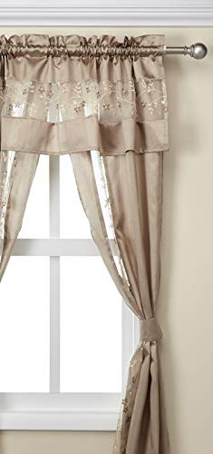 Achim Home Furnishings Oakwood Tier Pair, 58 24-Inch, Natural, 55" x 63", Taupe