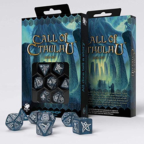 Q-Workshop Call of Cthulhu Abyssal  and  White Dice Set (SCTH3FQWS)