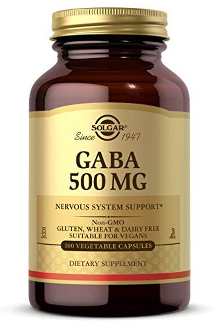 Solgar GABA Vegetable Capsules, 500 Mg, 100 Count