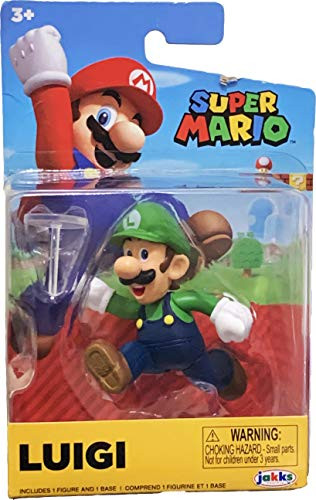 Nintendo Super Mario Running Luigi 2.5" Figure w/ Stand