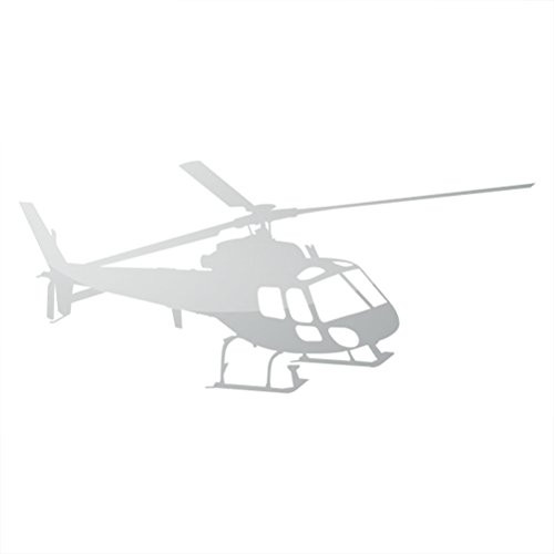 RDW Metallic Flying Eurocopter AS350 Helicopter Sticker Die Cut - Silver
