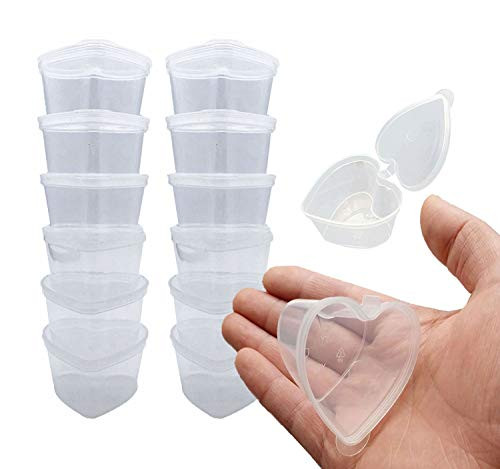 Kbraveo 40Pack Slime Containers,Heart Shaped Slime Storage Containers with Lids,for 20g Slime DIY Art Craft Making Homemade