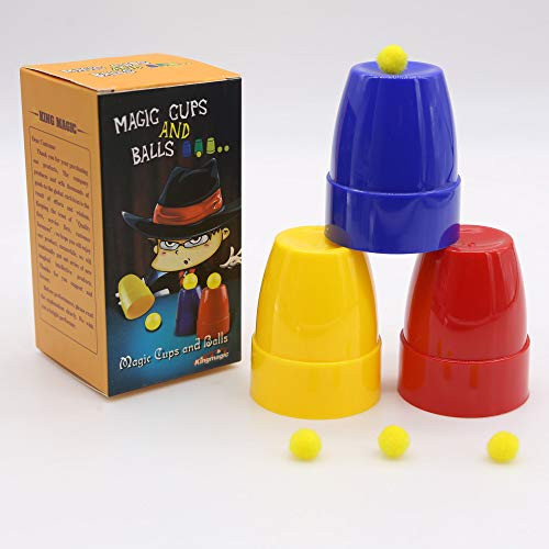 Kingmagic Classic Magic Tricks Cups and Balls Magic Kits Close Up Magic Toy Height 6.2cm