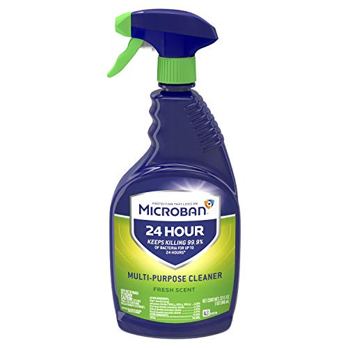 Microban 24 Hour Multi-Purpose Cleaner, Sanitizing and Disinfectant Spray, Fresh Scent, 32 Ounce (Pack of 2)
