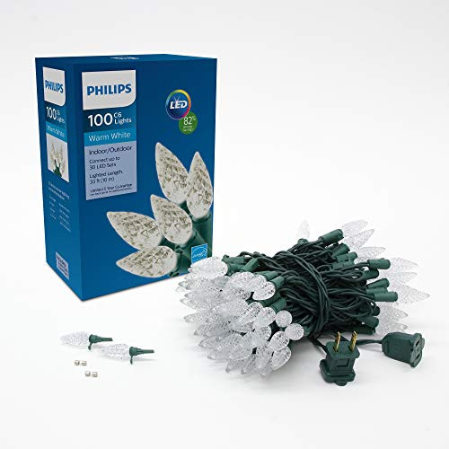 PHILIPS 100 LED Warm White Faceted C6 Light String