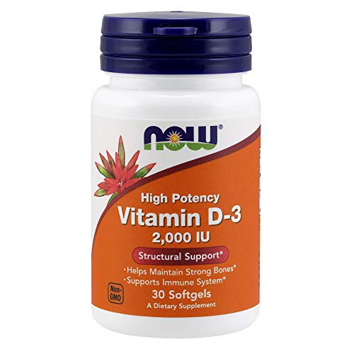NOW Supplements, Vitamin D-3 2,000 IU, High Potency, Structural Support*, 30 Softgels NOW Supplements, Vitamin D-3 2,000 IU, High Potency, Structural Support*, 30 Softgels