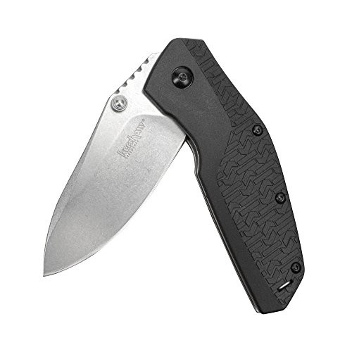 Kershaw Swerve (3850)  Folding Pocket Knife with 3-In. Stonewashed Stainless Steel Blade  Glass-Filled Nylon Handle  K-Texture Grip  SpeedSafe Opening  Liner Lock and Reversible Pocketclip  4.8 OZ