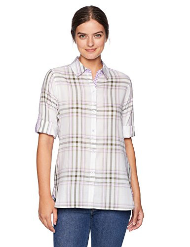 Foxcroft Women's Tamara Herringbone Plaid, Multi, 10