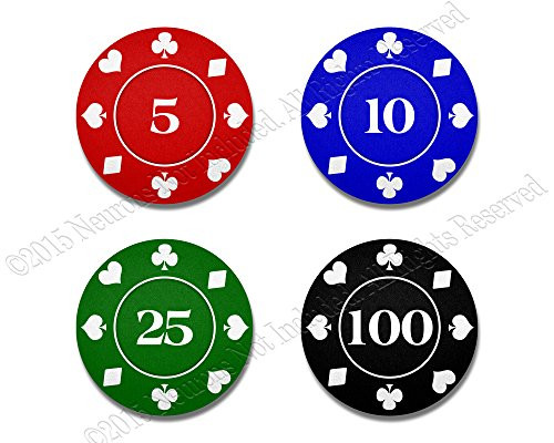 Neurons Not Included Poker Chips Coaster Set - 4 Piece Neoprene Set 3.5 Round Diameter