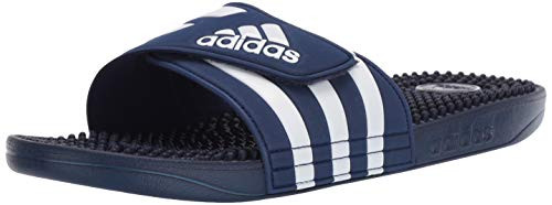 adidas Adissage, White/Dark Blue, 9 M US